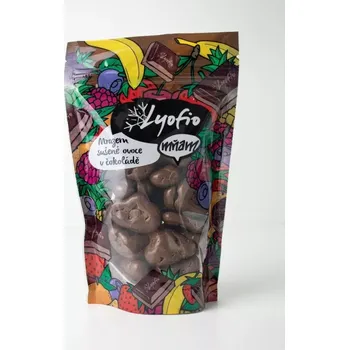 Potravina Lyofio Lyofilizované plátky jahod v mléčné čokoládě 200 g