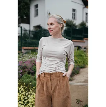 Pánské tričko Bamboo tričko Aria s 3/4 rukávem mocca Velikost: L