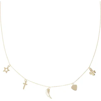 Řetízek Zlatnictví Helios Zlatý řetízek s přívěsky