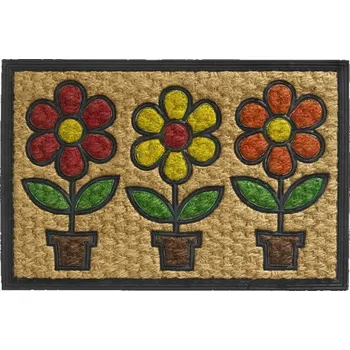 Rohožka Vopi Kokosová rohožka Boucara Decor Flower pots, 40 x 60 cm, béžová