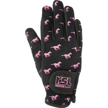 Jezdecké rukavice RSL Rukavice jezdecké Norway Summer RSL, dětské, black/pink S