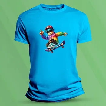 Chlapecké tričko Dětské tričko s potiskem Roblox neon velikost 104 Azurová