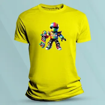 Chlapecké oblečení Dětské bavlněné tričko Barevný závodník Roblox Žlutá velikost 116 (5-6 let)
