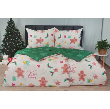 Povlečení Vánoční Bavlněné povlečení PLUS PARNA zelené
