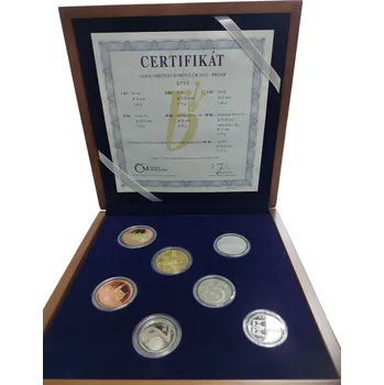 Česká mincovna Sada oběžných mincí 2016 proof - dřevěná etue