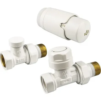 Ventil Komplet ROVNÝ připojovací ventily WHITE s termostatickou hlavicí GT