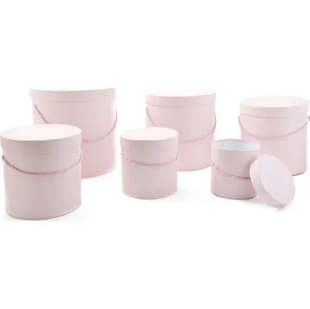 Party dekorace Flower box - komplet 6 ks Světle růžová