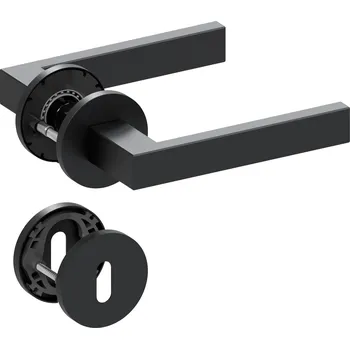 Dveřní kování Qolibri dveřní kování SU 1040 R na tenké rozetě (černý satén) Provedení: Klika / klika bez rozet