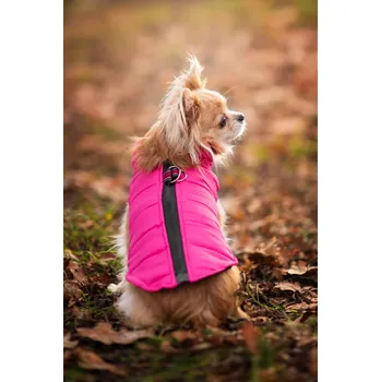 Obleček pro psa Vsepropejska Color-rainy obleček pro psa na zip Barva: Růžová, Délka zad (cm): 29, Obvod hrudníku: 36 - 40 cm