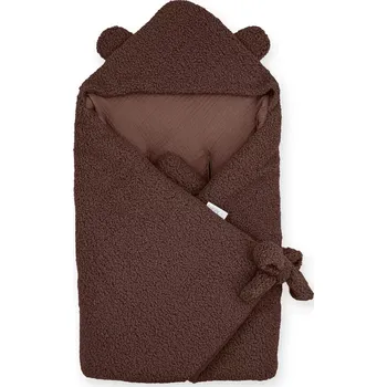 Potah na autosedačku Prémiová Zimní Zavinovací Deka/Fusak do Autosedačky Cotton Muslin & Bouclé hnědá (OTULFOTCMB8_100x100)