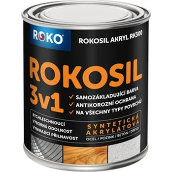 univerzální barva Rokospol Rokosil 3v1 1999 černá lesk 0,6 l | sleva 12% | cena za ks