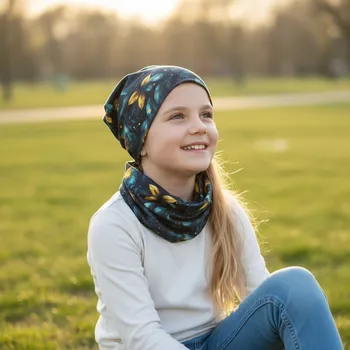 Nákrčník Ebbie Bavlněný nákrčník - ZELENOZLATÉ LISTY Velikost: dětský