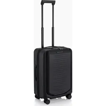 PORSCHE DESIGN Roadster Hardcase Business Trolley S Zavazadlo kufr cestovní manažerský skořepinový matný černý USB TSA (230 x 380 x 560 mm Lehký obchodní kufřík s přihrádkou na notebook, USB portem, tichými kolečky a ergonomickou teleskopickou rukojetí s)
