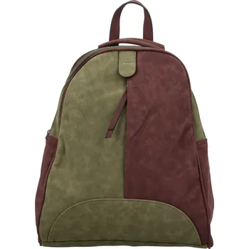 Kabelka Trendy dámský koženkový kabelko-batoh Ticiana, zeleno-vínový