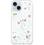 FIXED MagBloom třpytivý kryt s pravými sušenými květy a MagSafe pro iPhone 15 - čirý