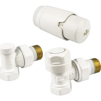Ventil Komplet ROHOVÝ připojovací ventily WHITE s termostatickou hlavicí GT