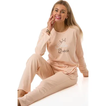 Dámské pyžamo Dámské růžové pyžamo Selfie Queen z jemné silné bavlny 1B2283 růžová l