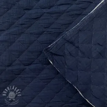 Dvojitá gázovina/mušelín QUILT navy
