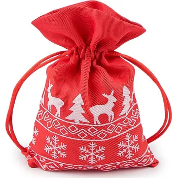 Vánoce Vánoční dárkový pytlík 10x15 cm Varianta: 1 červená, Balení: 10 ks