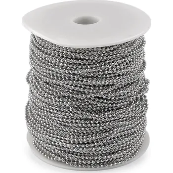 Řetízek Kuličkový řetízek z nerezové oceli pro výrobu bižuterie metráž Ø2 mm Varianta: platina, Balení: 1 m