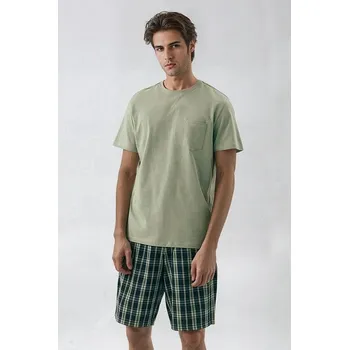 Pánské pyžamo Pánské pyžamo Dexter zelené M - Dárková krabička