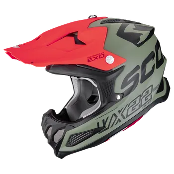 Motodoplněk Moto přilba SCORPION VX-22 AIR UPDOWN matná zeleno/černo/červená XS