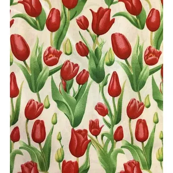 Bavlněná látka tulipány plátno 150cm | RTex