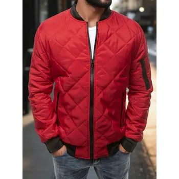 DStreet bunda pánská prošívaná (tx2210) bomber M červená