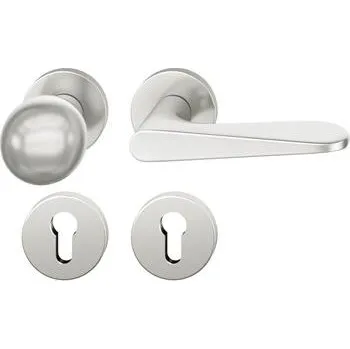 Stavební výplň FSB kliková sada 12 1144 ASL na rozetě PZ, pevná koule, stříbrný elox