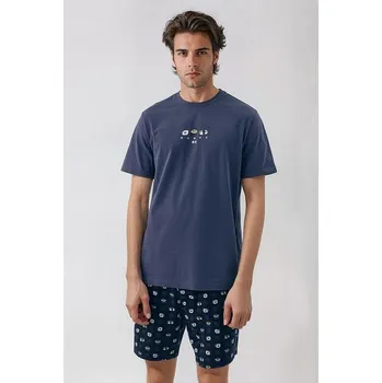 Pánské pyžamo Pánské pyžamo Sake modré sushi M