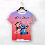 Dětské tričko s 3D potiskem Lilo & Stitch (vel. od 3 do 14 let) Motiv: 4) Lilo a Stitch červená, Velikost: 120