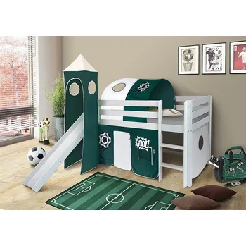 Dětská postel Světmimi Postel se skluzavkou BÍLÁ fotbal Věžička: NE, Tunel: NE