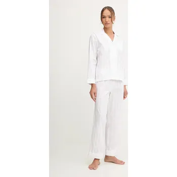 Dámské pyžamo Bavlněné pyžamo Lauren Ralph Lauren ILN92305 bílá 00X, vel. M