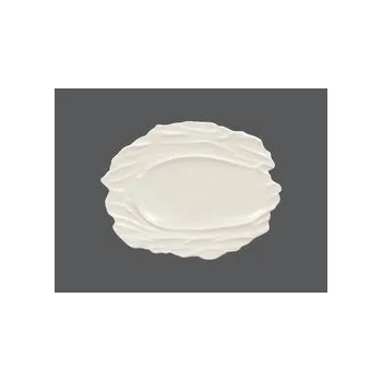 Talíř RAK Talíř reliéfní mělký 37 × 27 cm – bílá | RAK-STEP28