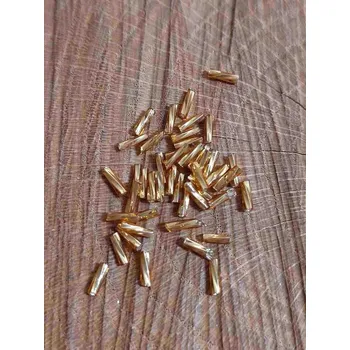 Korálek Rokajl kroucené tyčky 6 mm barva zlatá