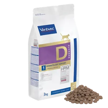 Krmivo pro kočku Virbac Veterinary HPM D1 Dermatology Support pro kocky - 3 KG
