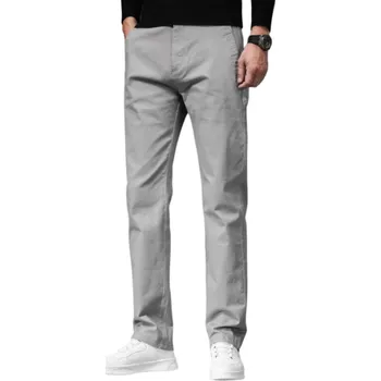 Pánské kalhoty Pánské společenské kalhoty s kapsami Jednobarevné Elegantní rovný střih Pohodlné pro muže do práce i na slavnostní události šedá 42