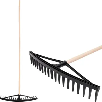 Hrábě Strend Pro Garden Hrábě na seno Longbow 18 zubé, plastové, na listí, dřevěná násada
