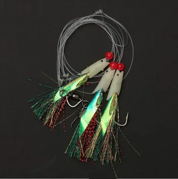 Rybářský háček 10ks Mořský Návazcový Systém DAM Searig 5 Mackrel Glow Hokkai 2/0 100cm