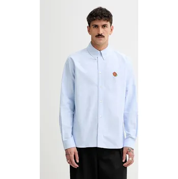 Pánská košile Bavlněná košile Kenzo modrá barva, relaxed, s límečkem button-down, FF55CH4109LO.64 50X, vel. 38