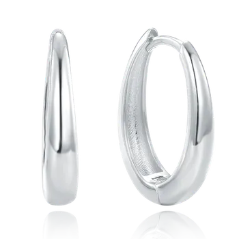 Náušnice Moonlit Elegantní oválné stříbrné náušnice