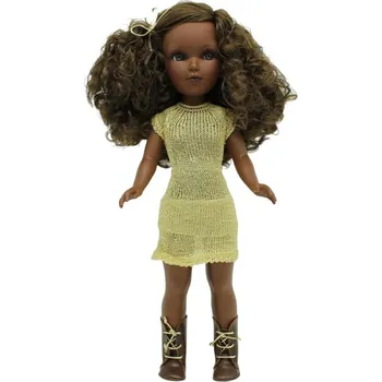 Panenka Panenka Mari´s černoška ve zlatavých šatech od firmy Folk Artesanía (41 cm )