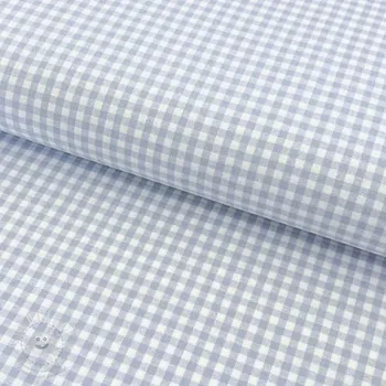 Bavlněná látka YARN DYED CHECK BRUSHED light blue