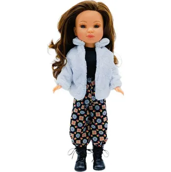 Panenka Panenka Simona v huňatém kabátku od firmy Folk Artesanía (40 cm )