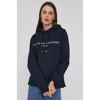 Dámská mikina Mikina Tommy Hilfiger dámská, tmavomodrá barva, s aplikací, WW0WW31998 WW0WW31998.NOS 59X, vel. XXS