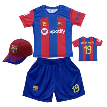 Numberoplus Premium dětský fotbalový dres + fotbalová kšiltovka Barcelona - Lamine Yamal Velikost: 16 let (vel.166-172)