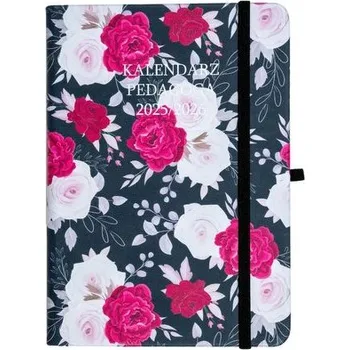 Diář Kalendarz pedagoga 2025/26 B6 tyg Salsa czer-kwiat