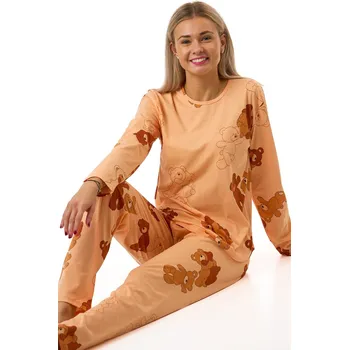 Dámské pyžamo Dámské meruňkové pyžamo s medvídky v objetí 1B2310 oranžová xl