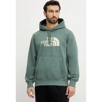 Pánská mikina Mikina The North Face Drew Peak pánská, zelená barva, s kapucí, s aplikací, NF0A89EMB4W1 97X, vel. XL