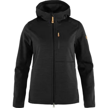 Dámské oblečení fleecová mikina dámská FJÄLLRÄVEN Keb Fleece Hoodie W, Black - XL